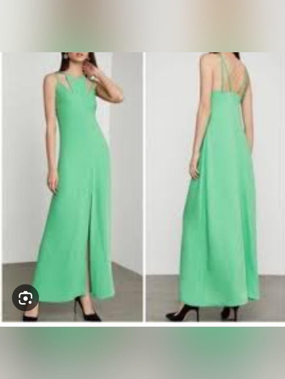 BCBGMaxAzria Mint Green Halter-Back Maxi Dress
